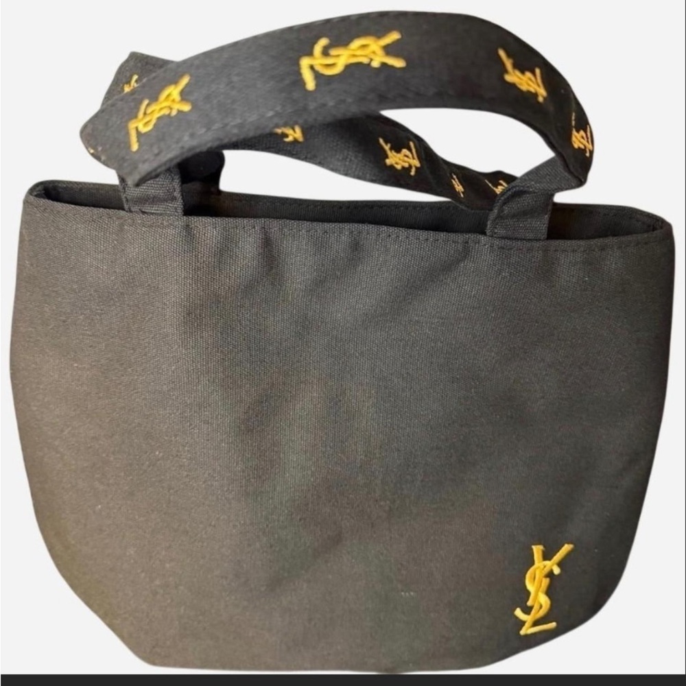 Yves Saint Laurent Black and Gold Tote Bag